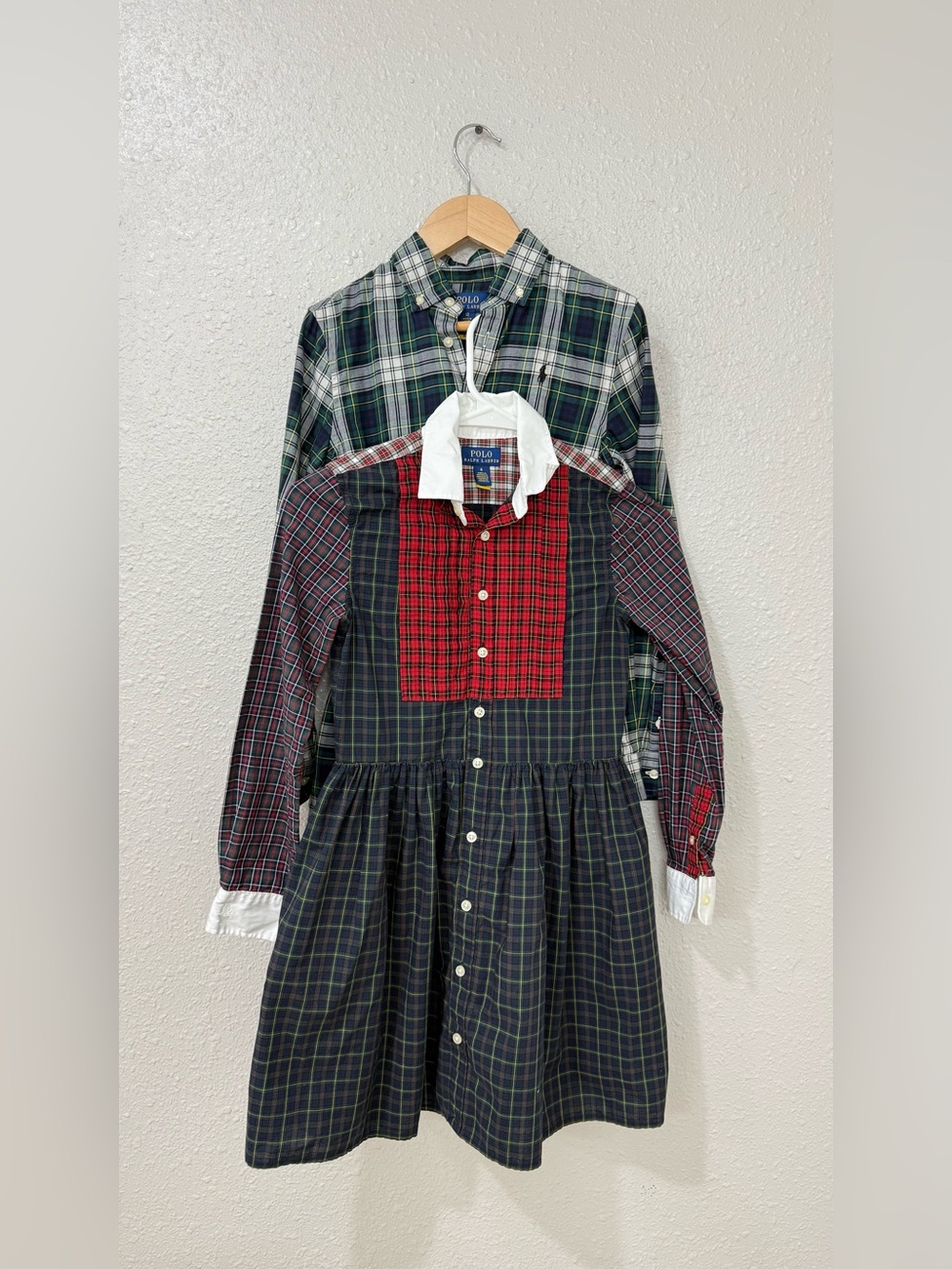 Polo Ralph Lauren Girls Plaid Shirt Dress Lot 2 Holiday Tartan Size 8